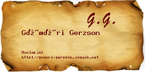 Gömöri Gerzson névjegykártya